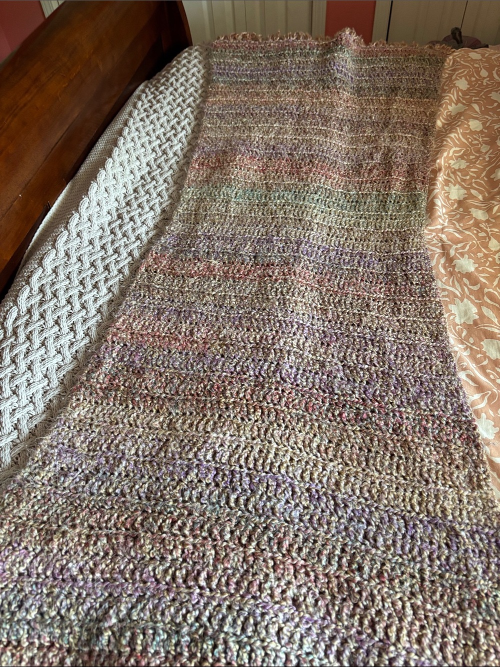 Source Unknown Multicolor Handwoven Knit Throw - Pastel Neutrals